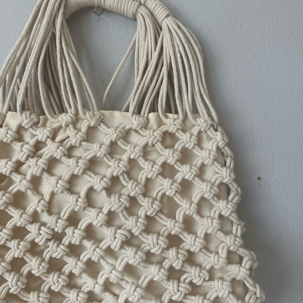 Forever 21 Cream Knotted Tote Bag